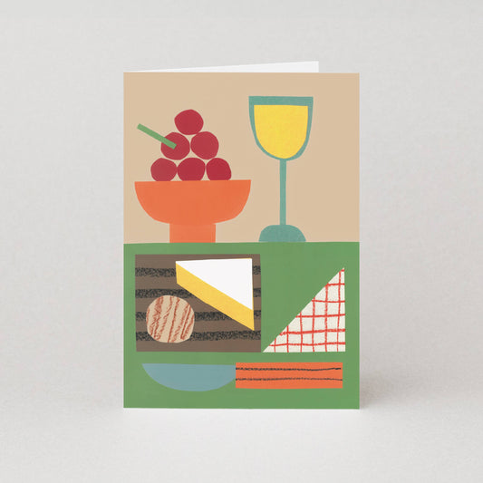 Cheese and Wine Art Card by Molly Bland